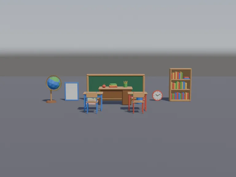 Low-Poly Classroom Set, view 4