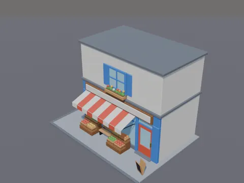 Low-Poly Corner Shop