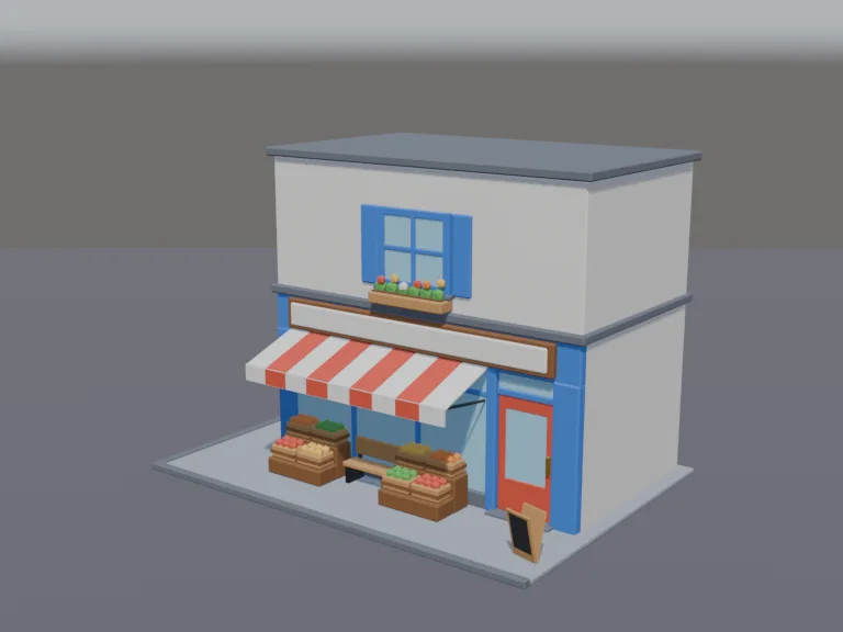 Low-Poly Corner Shop, view 2