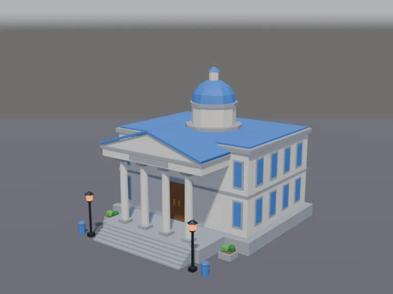 Low-Poly Courthouse, view 2