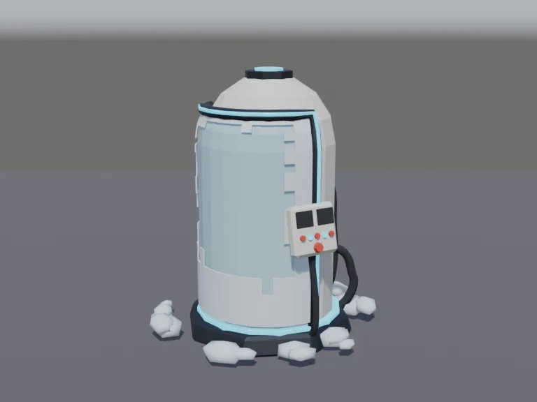 Low-Poly Cryo Pod, view 2