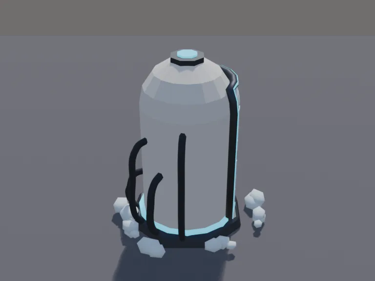 Low-Poly Cryo Pod, view 4