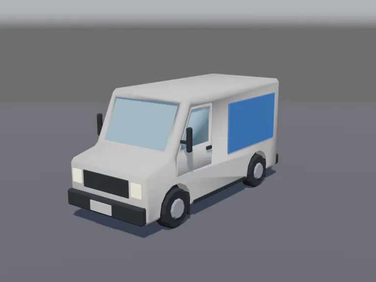 Low-Poly Delivery Van, view 2
