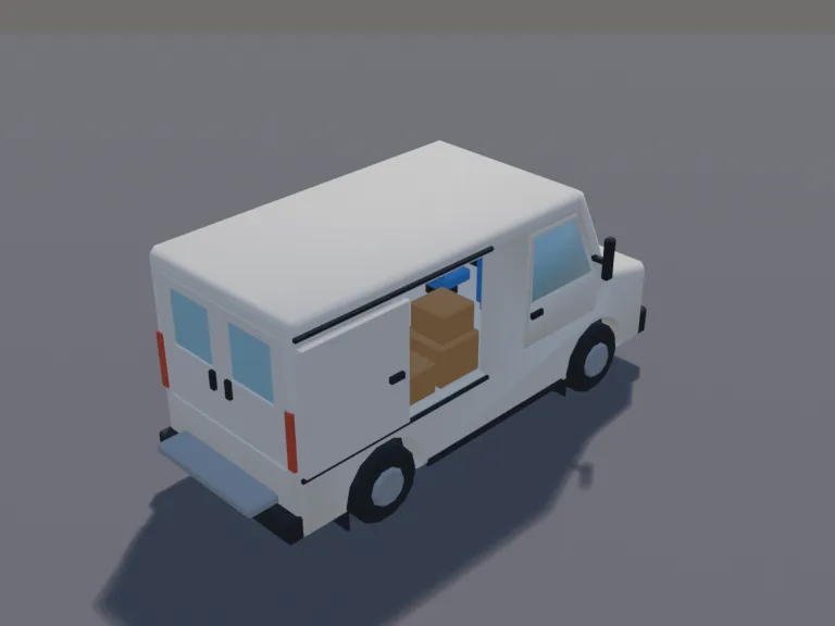 Low-Poly Delivery Van, view 4