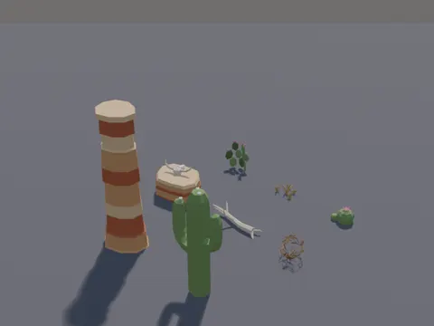 Low-Poly Desert Props