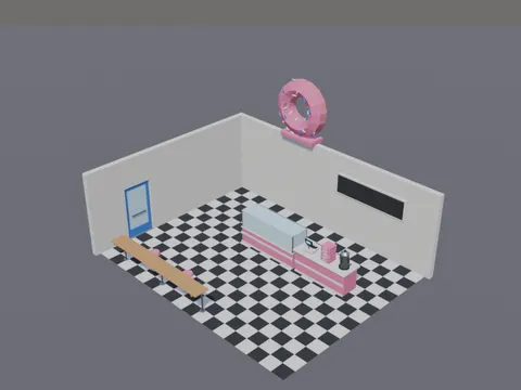 Low-Poly Donut Shop