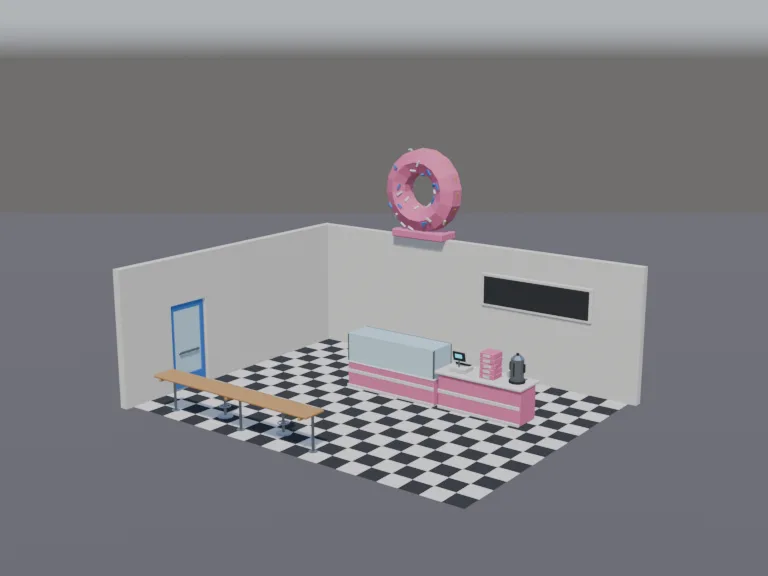 Low-Poly Donut Shop, view 2