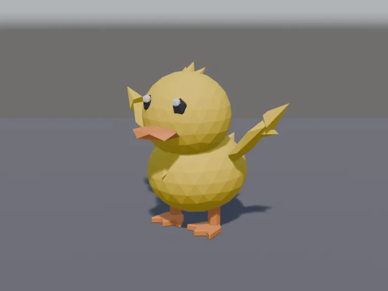 Low-Poly Duckling Pet, view 2