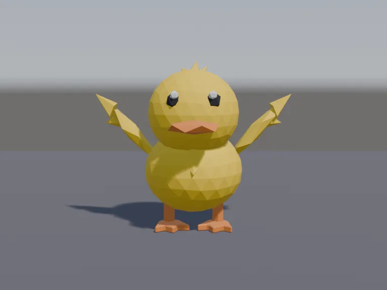 Low-Poly Duckling Pet, view 4