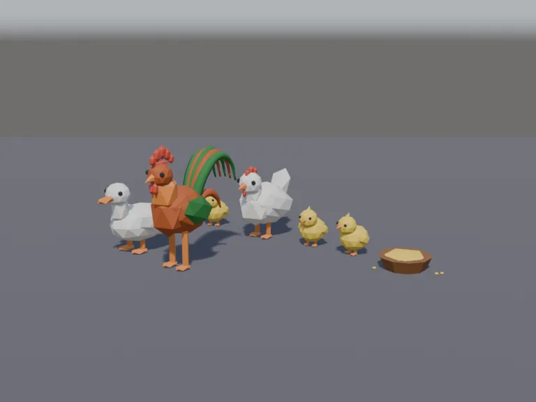 Low-Poly Farm Birds, view 2