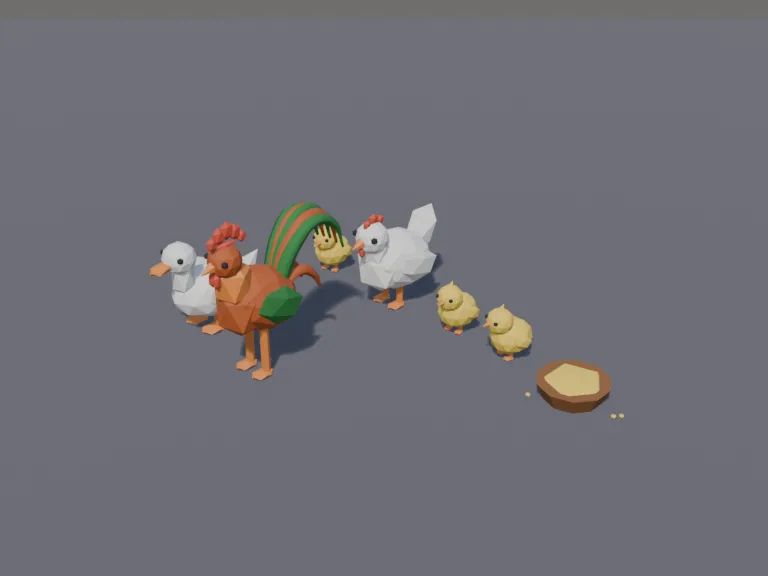 Low-Poly Farm Birds, view 3