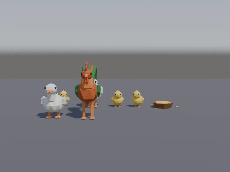 Low-Poly Farm Birds, view 4
