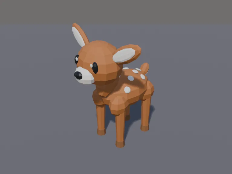 Low-Poly Fawn Pet, view 3