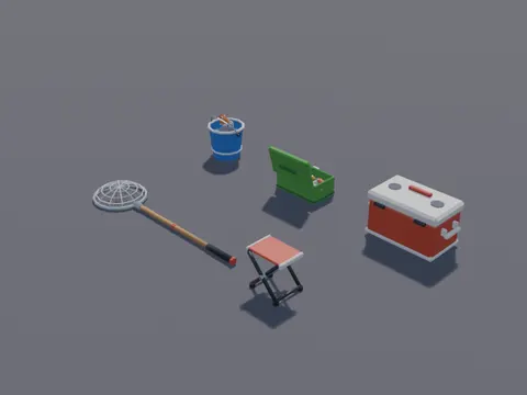 Low-Poly Fishing Gear