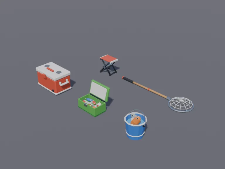 Low-Poly Fishing Gear, view 3