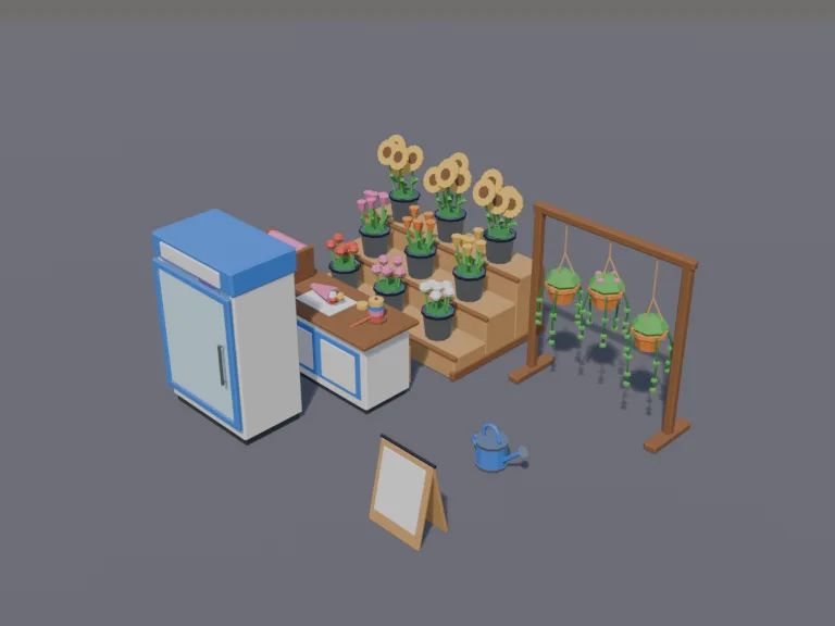 Low-Poly Flower Shop, view 3