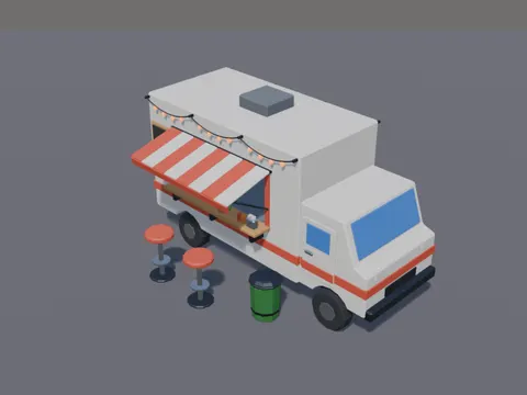 Low-Poly Food Truck