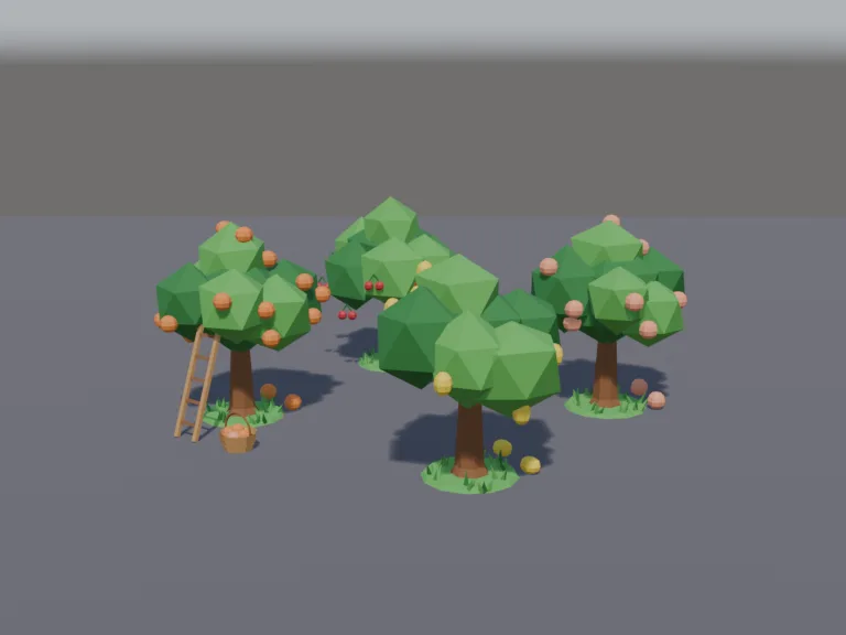 Low-Poly Fruit Trees, view 2