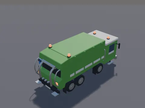 Low-poly Garbage Truck