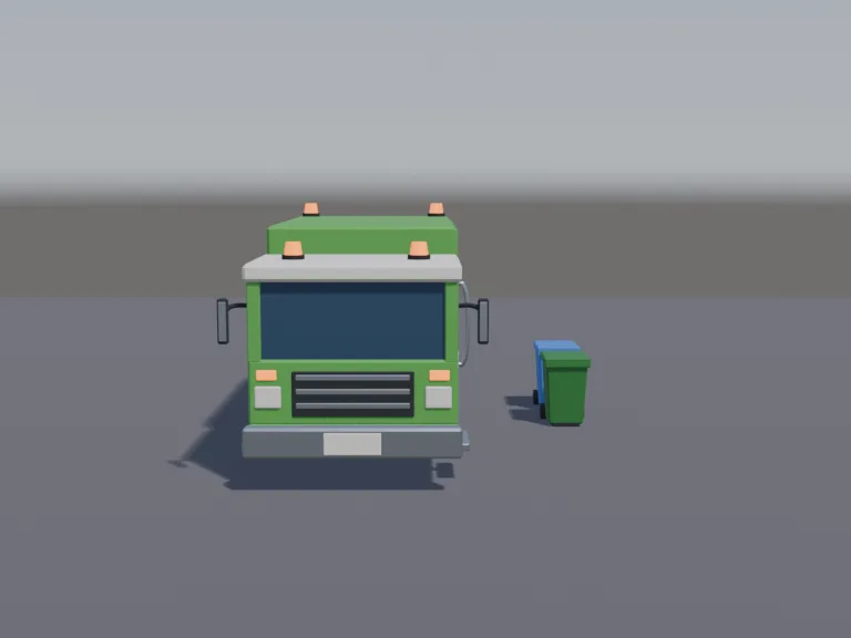 Low-poly Garbage Truck, view 4