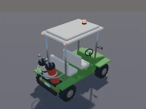 Low-Poly Golf Cart