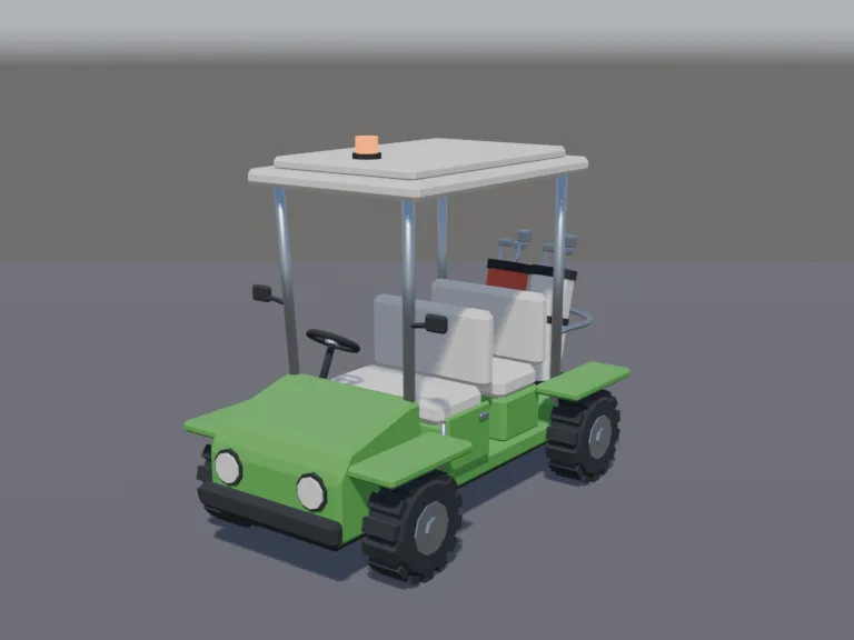 Low-Poly Golf Cart, view 2