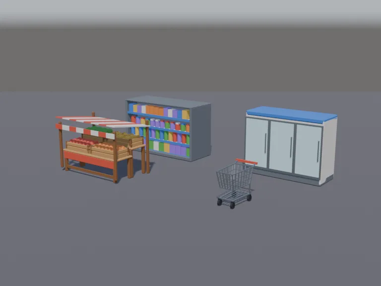 Low-Poly Grocery Props, view 2