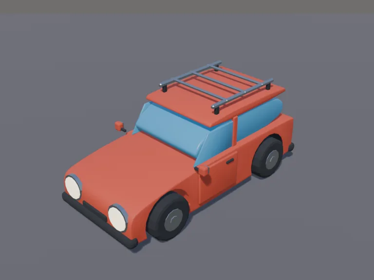 Low-Poly Hatchback, view 3