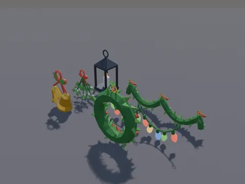 Low-Poly Holiday Decorations