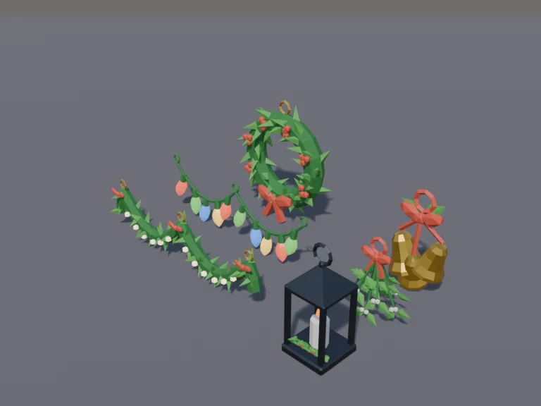 Low-Poly Holiday Decorations, view 3