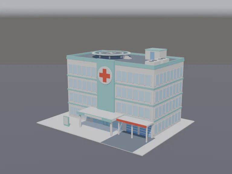 Low-Poly Hospital, view 2