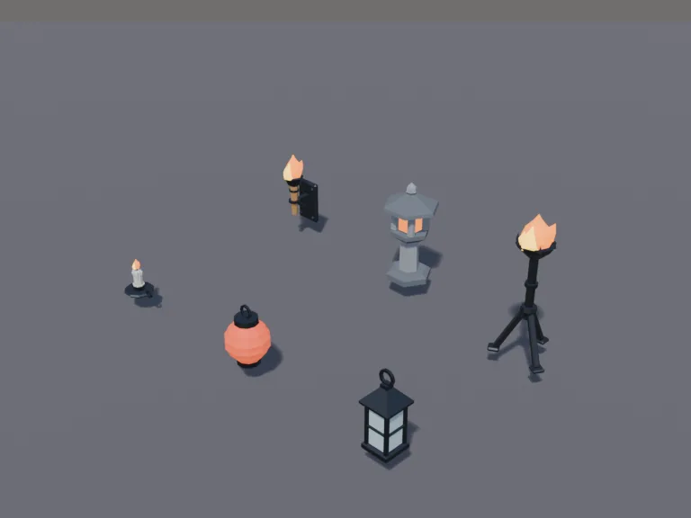 Low-Poly Light Props, view 3