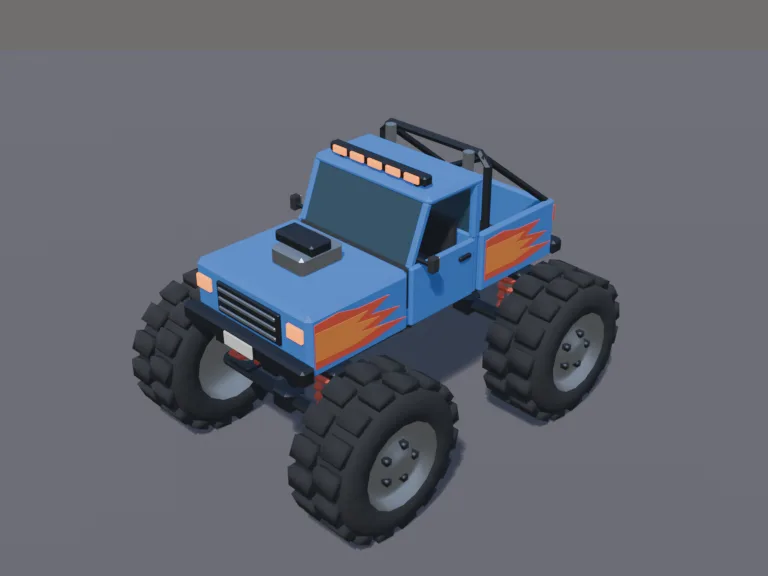 Low-Poly Monster Truck, view 3