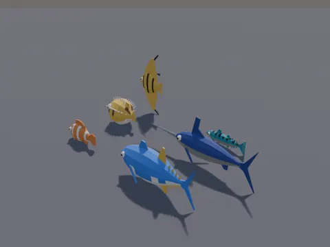 Low-Poly Ocean Fish Set