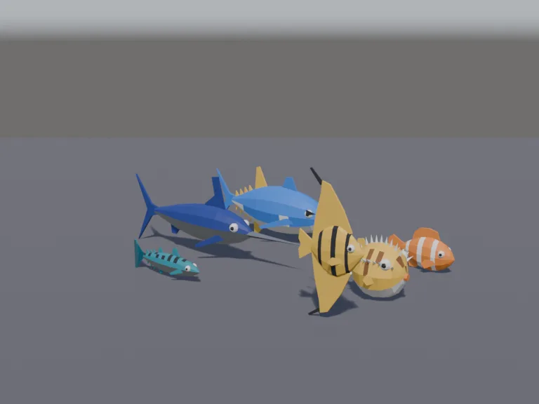 Low-Poly Ocean Fish Set, view 2
