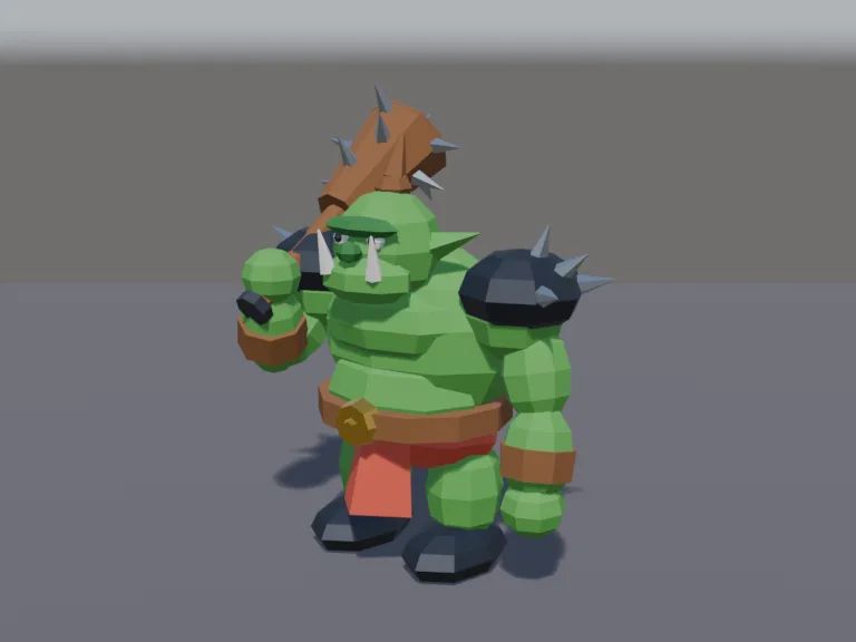 Low-Poly Orc Brute, view 2