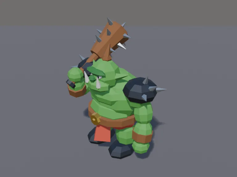 Low-Poly Orc Brute, view 3