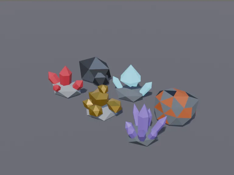 Low-Poly Ore Set, view 3