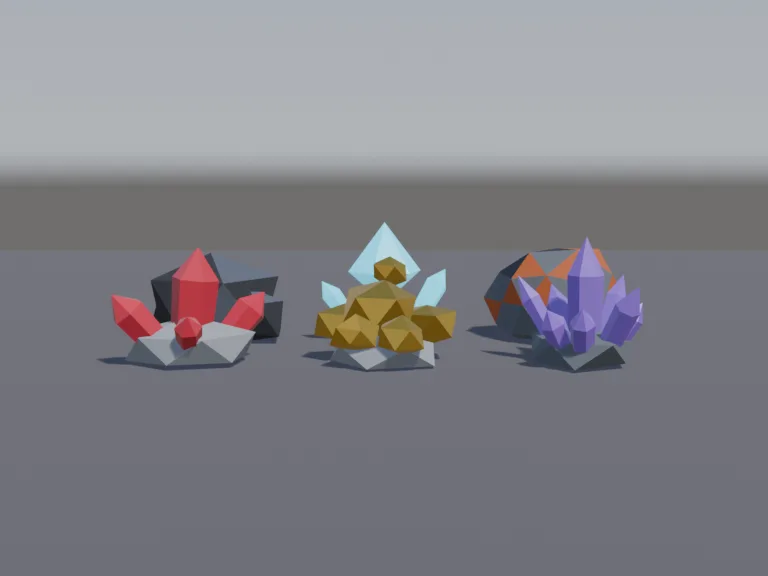 Low-Poly Ore Set, view 4