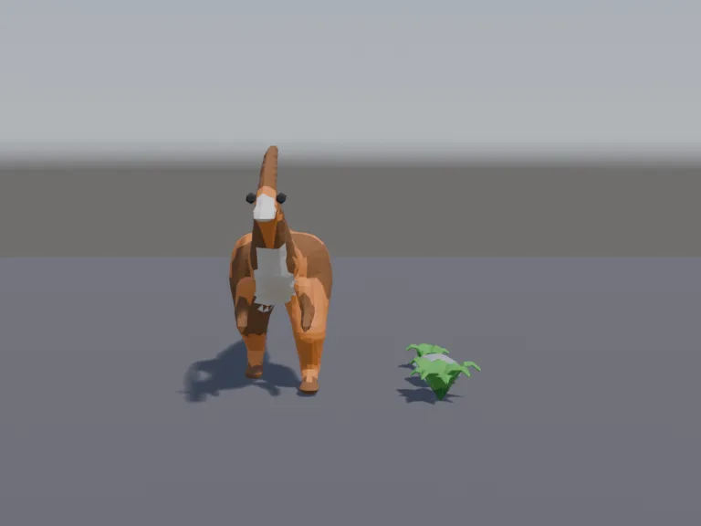 Low-poly Parasaurolophus, view 4