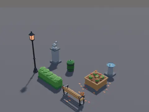 Low-Poly Park Props