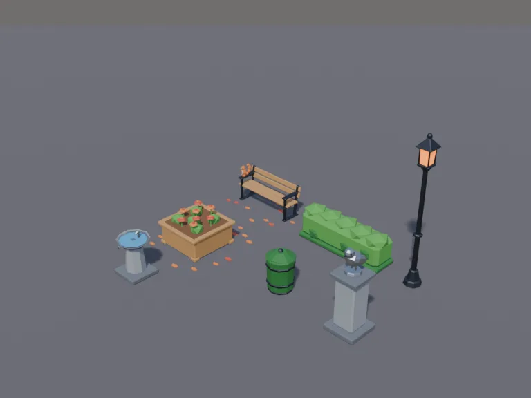Low-Poly Park Props, view 3