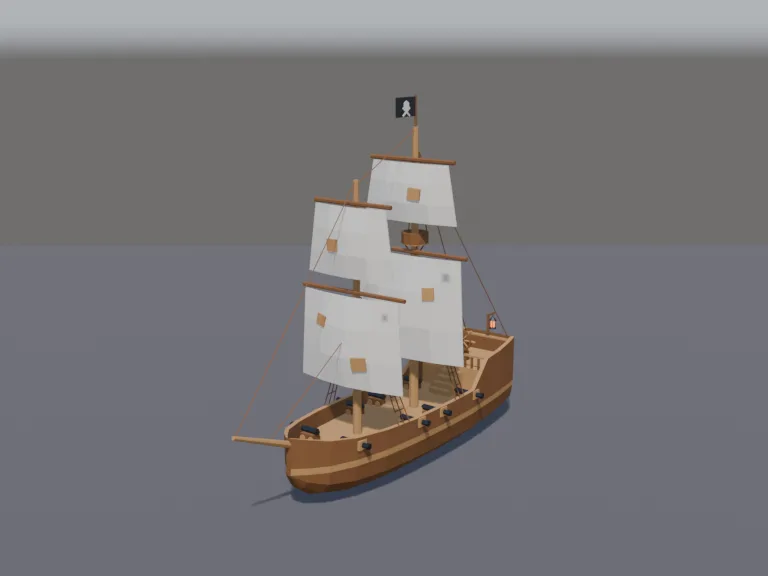 Low-Poly Pirate Ship, view 2