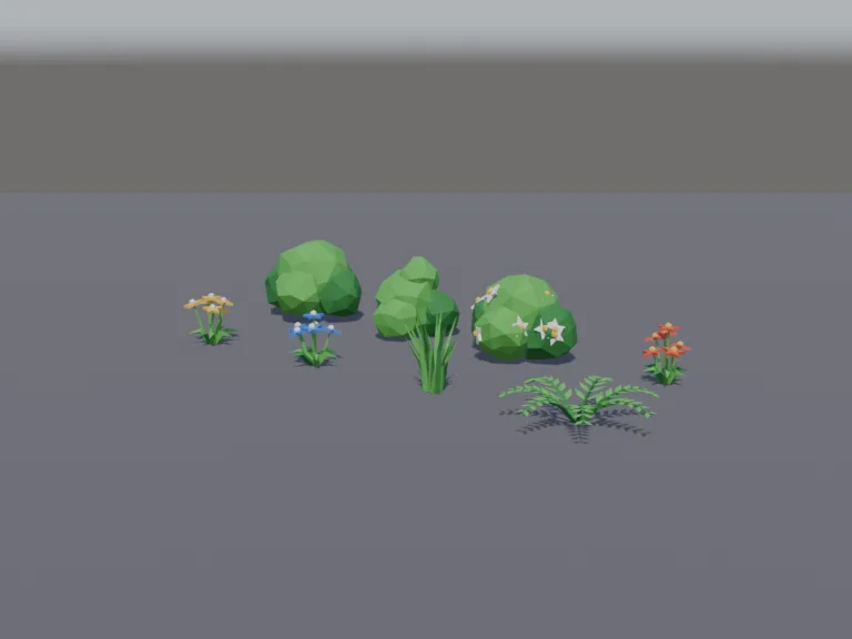 Low-Poly Plant Set, view 2