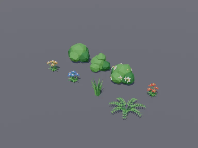 Low-Poly Plant Set, view 3