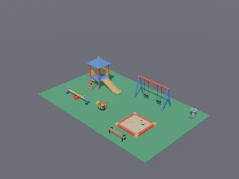 Low-Poly Playground Set