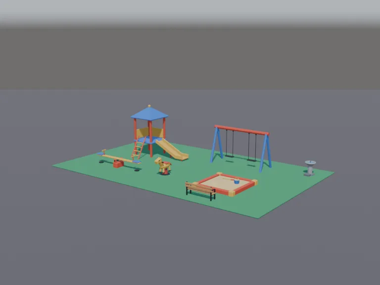 Low-Poly Playground Set, view 2