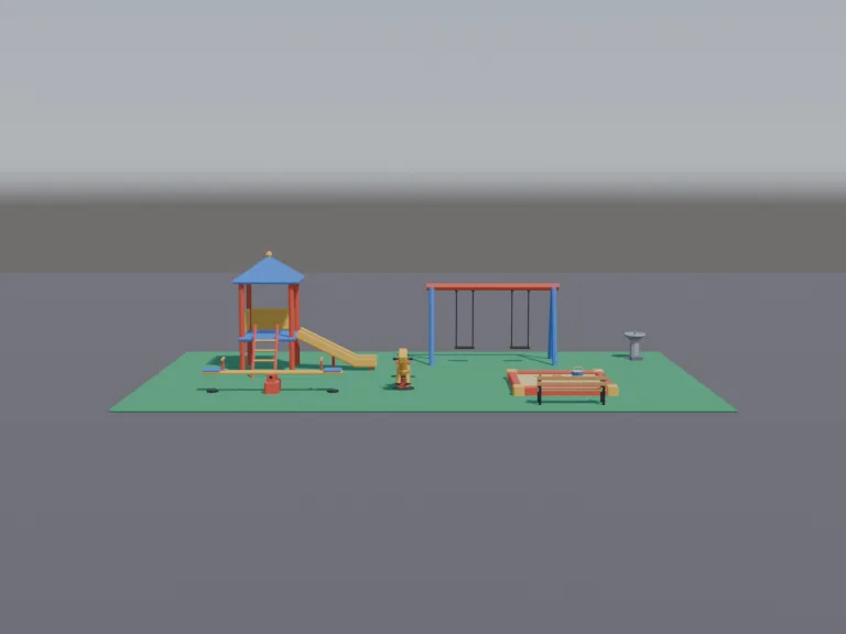Low-Poly Playground Set, view 3