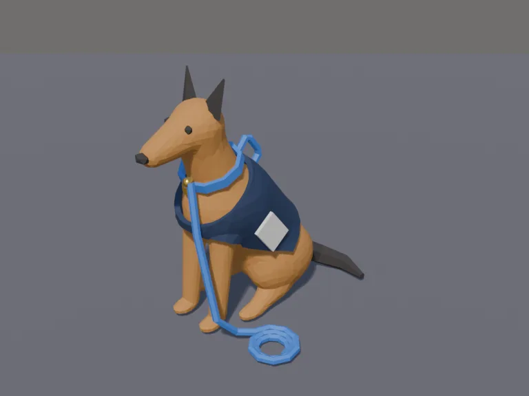 Low-Poly Police Dog, view 3