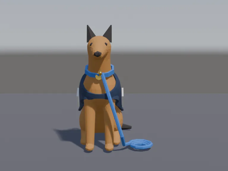 Low-Poly Police Dog, view 4